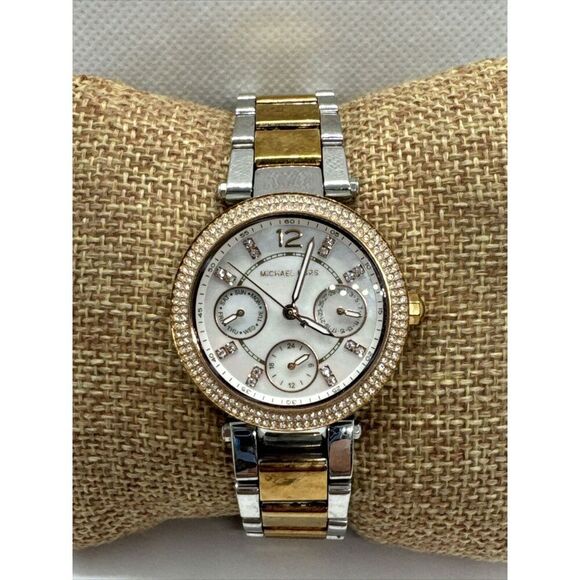 Michael Kors Mini Parker MK6306 Women's Two-tone Analog Dial Quartz Watch JNA791 - Picture 1 of 11